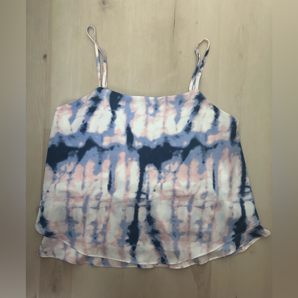 Multi color satin tank top